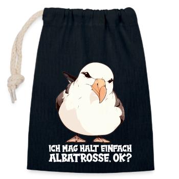 Albatross Albatrosse Albatros - Verschließbarer Geschenkbeutel aus Baumwolle (14x20cm) - Navy - Vorne