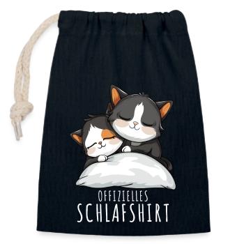 Cats Nightgown Official Sleep Shirt Cats - Closable cotton gift bag (14x20cm) - navy - Front