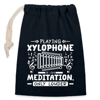 Playing xylophone is like meditation only louder - Closable cotton gift bag (14x20cm) - navy - Front