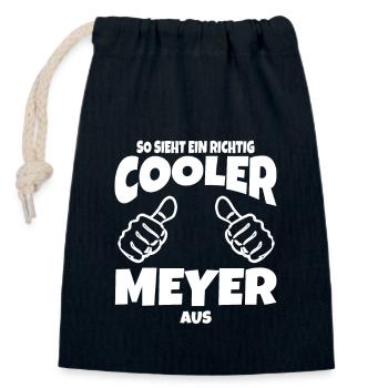 This is what a really cool Meyer looks like - Closable cotton gift bag (14x20cm) - navy - Front