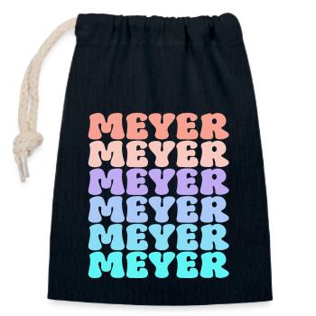 Meyer Familie Nachname Retro - Verschließbarer Geschenkbeutel aus Baumwolle (14x20cm) - Navy - Vorne