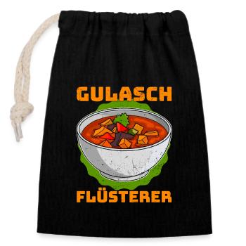 Ungarisch Rezept Gulasch Ungarn Gericht Koch - Verschließbarer Geschenkbeutel aus Baumwolle (14x20cm) - Schwarz - Vorne
