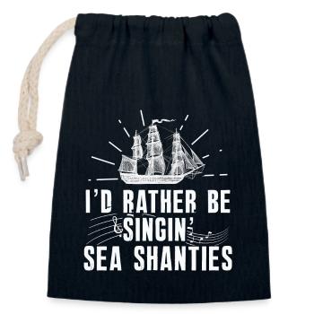 Seemann Meme Piratenschiff Ozean Segeln - Verschließbarer Geschenkbeutel aus Baumwolle (14x20cm) - Navy - Vorne