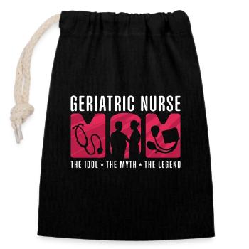 Geriatric Nurse Mom The Idol The Registered Nurse - Verschließbarer Geschenkbeutel aus Baumwolle (14x20cm) - Schwarz - Vorne