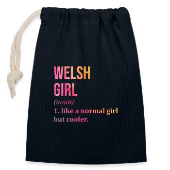 Wales - Closable cotton gift bag (14x20cm) - navy - Front