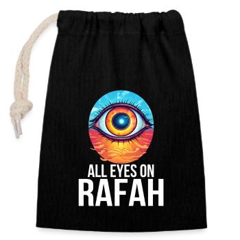 ALL EYES ON RAFAH - Gaza Demo Free Palestina - Closable cotton gift bag (14x20cm) - black - Front