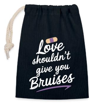 Raising awareness of domestic violence - Closable cotton gift bag (14x20cm) - navy - Front