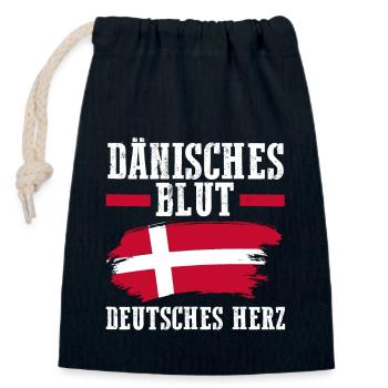 Danois Danemark - Sac cadeau en coton avec cordon (14 x 20 cm) - bleu marine - Devant