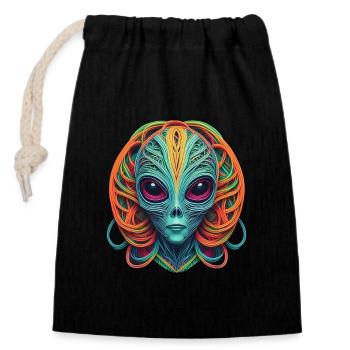 Alien - Closable cotton gift bag (14x20cm) - black - Front