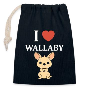 Wallaby - Sac cadeau en coton avec cordon (14 x 20 cm) - bleu marine - Devant