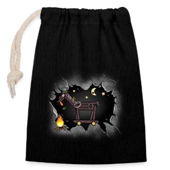 Horses Horse Western Horse Halloween Campfire - Closable cotton gift bag (14x20cm) - black - Front