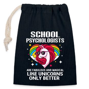 Schulpsychologe - Verschließbarer Geschenkbeutel aus Baumwolle (14x20cm) - Navy - Vorne