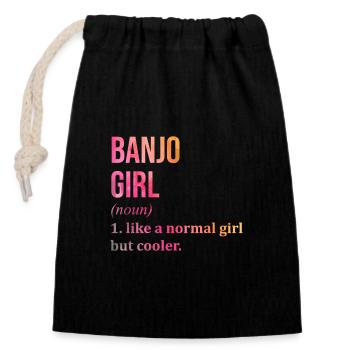 Banjo - Closable cotton gift bag (14x20cm) - black - Front