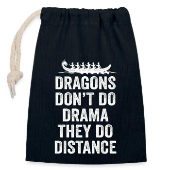Drachen machen kein Drama, sie machen Distanz - Verschließbarer Geschenkbeutel aus Baumwolle (14x20cm) - Navy - Vorne
