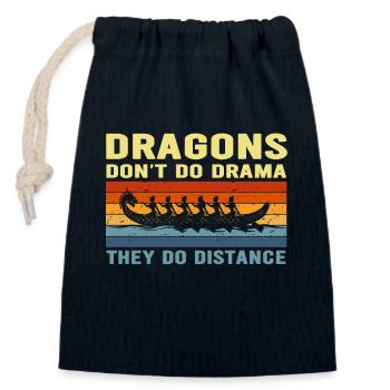 Drachen machen kein Drama, sie machen Distanz - Verschließbarer Geschenkbeutel aus Baumwolle (14x20cm) - Navy - Vorne