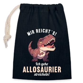 Allosaurier Allosaurus - Verschließbarer Geschenkbeutel aus Baumwolle (14x20cm) - Navy - Vorne