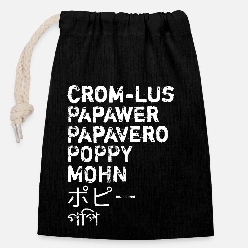 Poppy - Closable cotton gift bag (14x20cm) - black