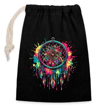 Attrape-rêves Attrape-rêves spirituel bohème - Sac cadeau en coton avec cordon (14 x 20 cm) - noir - Devant