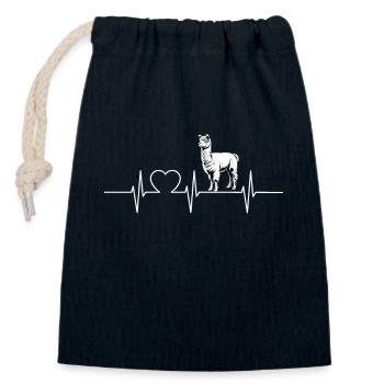 Alpaca Alpakas Alpaka - Verschließbarer Geschenkbeutel aus Baumwolle (14x20cm) - Navy - Vorne