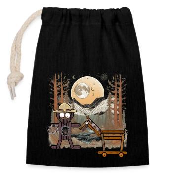 Cavalier du Far West Cheval Cowboy Western Cavalier - Sac cadeau en coton avec cordon (14 x 20 cm) - noir - Devant