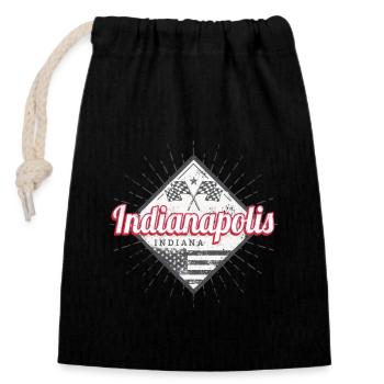 Indianapolis Stadt Indiana Vereinigte Staaten USA - Verschließbarer Geschenkbeutel aus Baumwolle (14x20cm) - Schwarz - Vorne