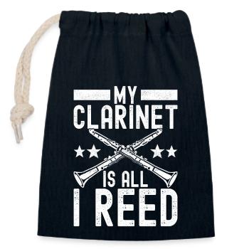 Clarinet Wind Instrument Clarinet player - Closable cotton gift bag (14x20cm) - navy - Front