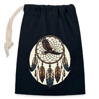 Attrape-rêves Attrape-rêves spirituel bohème - Sac cadeau en coton avec cordon (14 x 20 cm) - bleu marine - Devant