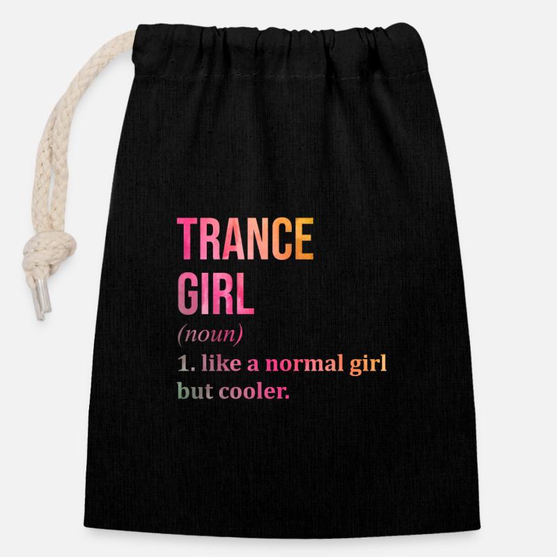 Trance - Closable cotton gift bag (14x20cm) - black