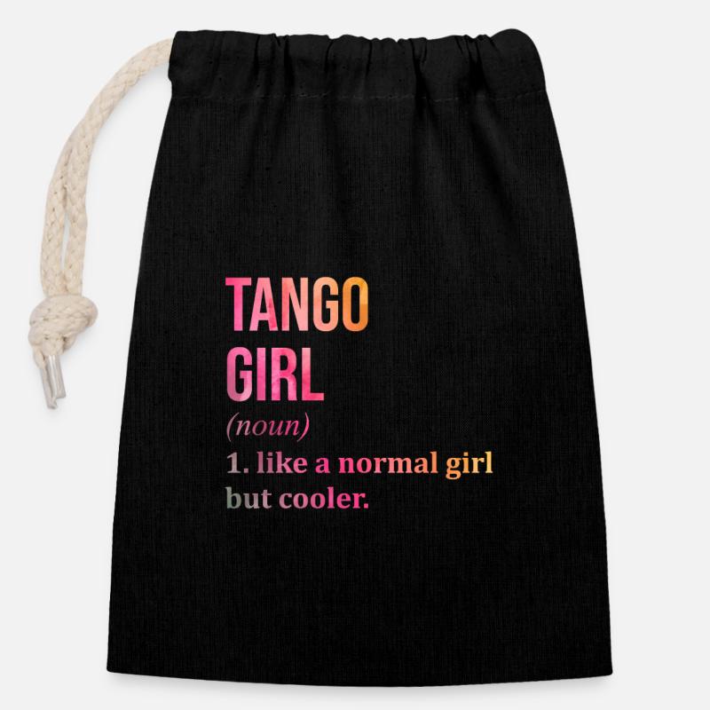 tango - Sac cadeau en coton avec cordon (14 x 20 cm) - noir