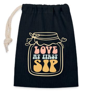 Kombucha-Liebhaber-Liebe auf den ersten Schluck - Verschließbarer Geschenkbeutel aus Baumwolle (14x20cm) - Navy - Vorne