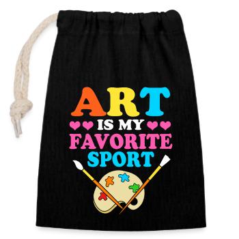 Peintre Artiste Artiste Académie d’Art - Sac cadeau en coton avec cordon (14 x 20 cm) - noir - Devant