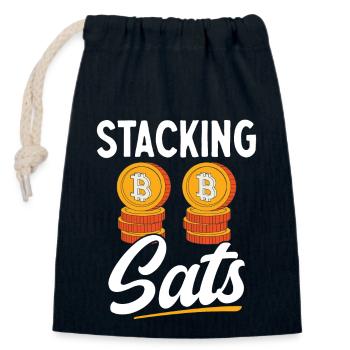 Bitcoin Crypto-monnaie BTC Crypto Trader - Sac cadeau en coton avec cordon (14 x 20 cm) - bleu marine - Devant