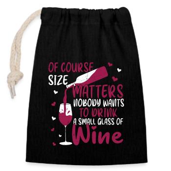 Vin rouge blanc rosé drôle Vintner Winery - Sac cadeau en coton avec cordon (14 x 20 cm) - noir - Devant