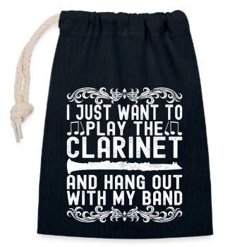 Clarinet Wind Instrument Clarinet player - Closable cotton gift bag (14x20cm) - navy - Front