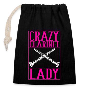 Clarinet Wind Instrument Clarinet player - Closable cotton gift bag (14x20cm) - black - Front