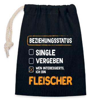 Fleischer Beziehungsstatus Fleischer Metzger - Verschließbarer Geschenkbeutel aus Baumwolle (14x20cm) - Navy - Vorne