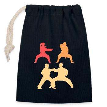 Karate Selbstverteidigung - Verschließbarer Geschenkbeutel aus Baumwolle (14x20cm) - Navy - Vorne