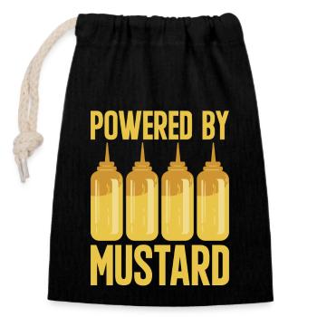 Senf Mustard - Verschließbarer Geschenkbeutel aus Baumwolle (14x20cm) - Schwarz - Vorne