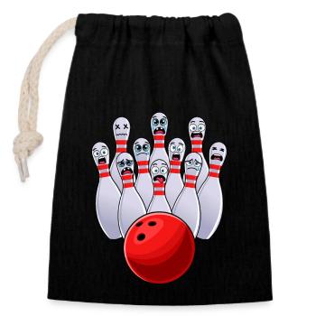 Bowler Sport Hobby Bowling Pin - Closable cotton gift bag (14x20cm) - black - Front