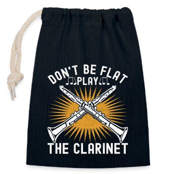 Clarinette Instrument à vent Clarinet - Sac cadeau en coton avec cordon (14 x 20 cm) - bleu marine - Devant