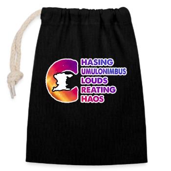 Weather Storm Chaser Meteorology Lover Outfit - Closable cotton gift bag (14x20cm) - black - Front