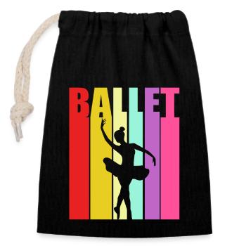 Ballet Ballet Dancer - Closable cotton gift bag (14x20cm) - black - Front