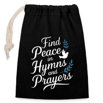 Musique chorale Chant religieux Musique confessionnelle - Sac cadeau en coton avec cordon (14 x 20 cm) - noir - Devant
