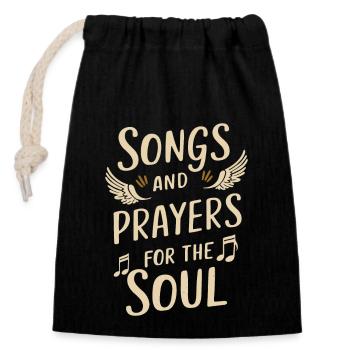 Musique chorale Chant religieux Musique confessionnelle - Sac cadeau en coton avec cordon (14 x 20 cm) - noir - Devant