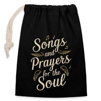Musique chorale Chant religieux Musique confessionnelle - Sac cadeau en coton avec cordon (14 x 20 cm) - noir - Devant