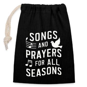 Musique chorale Chant religieux Musique confessionnelle - Sac cadeau en coton avec cordon (14 x 20 cm) - noir - Devant