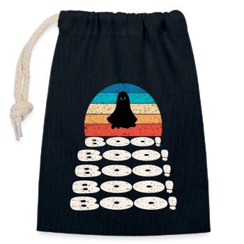 Retro vintage Sunset Halloween Geisterstun - Verschließbarer Geschenkbeutel aus Baumwolle (14x20cm) - Navy - Vorne