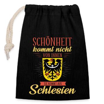 Oberschlesien Deutschland Provinz Region - Verschließbarer Geschenkbeutel aus Baumwolle (14x20cm) - Schwarz - Vorne