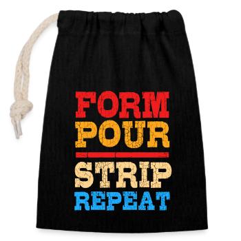 Construction worker construction site - Closable cotton gift bag (14x20cm) - black - Front