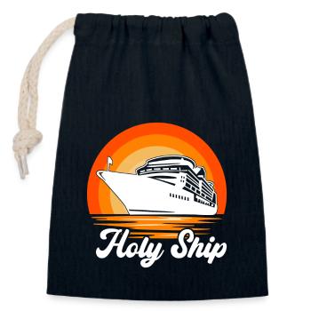 Kreuzfahrt Urlaub Kreuzfahrtschiff - Verschließbarer Geschenkbeutel aus Baumwolle (14x20cm) - Navy - Vorne